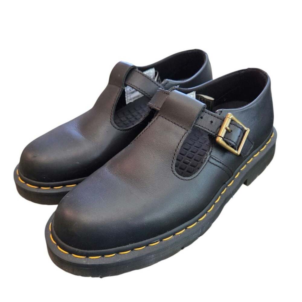 Dr Martens MaryJane Safety Shoes Black Leather Mary Jane ASTM F2892 Sz 10 EUC